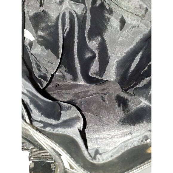 A Genuine Leather Backpack School Hiking Knapsack Black Adjustable As-Is - Picture 13 of 14